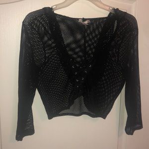 Mesh Crop Hoodie
